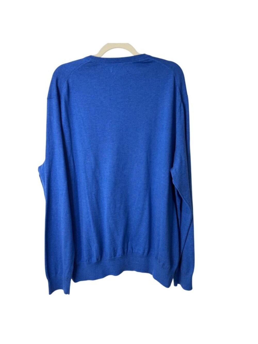 Polo Ralph Lauren Mens Size 2XB Pull-Over Sweater Blue Pony V-Neck Pima Cotton - Picture 2 of 7